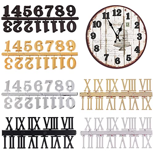 DIY Clock Numerals Kit - Arabic & Roman Numbers for Wall Clock Replacement