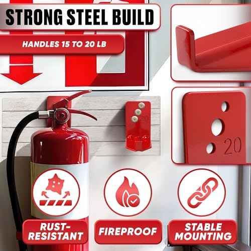 Set of 4 Fire Extinguisher Mount Bracket - 2.36¡È ¡¿ 1.57¡È ¡¿ 2.36¡È Fire Extinguisher Hook, Include Screws and Gaskets, Easy to Install, Hold Up to 20 lb, Good for Workshop, Garage, or Home Use