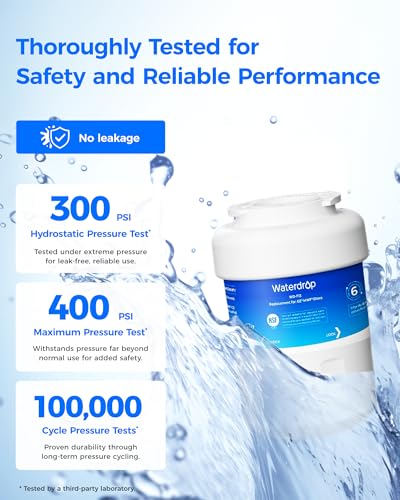 Waterdrop WD-F13 Refrigerator Water Filter Replacement 3 Pack for GE & Compatible Models