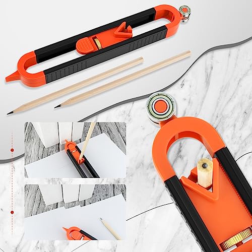 Yuntop Precise Contour Scribe Tool Kit with 2 Pencils — Adjustable Locking Contour Gauge for Woodworking