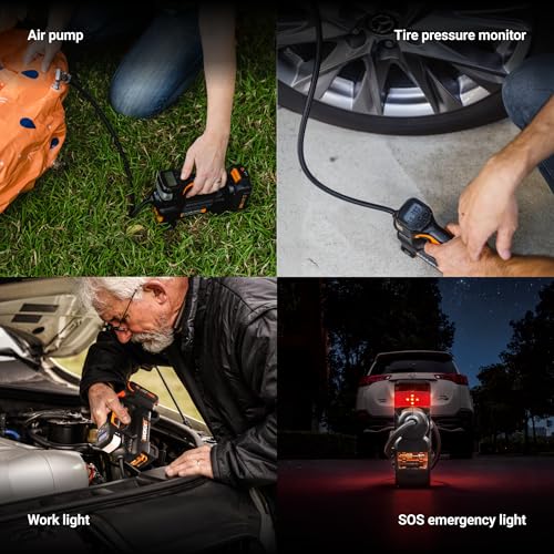 WORX Cordless Tire Inflator 20V Air Compressor with Accessories WX092L.9
