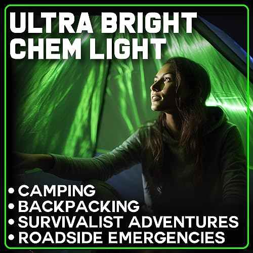 PartySticks Emergency Glow Sticks - 12 Ultra Bright Individually Wrapped Military Grade Chem Lights - 12 Hour Bulk Tactical Light Sticks for Survival Gear, Camping, and Power Outages