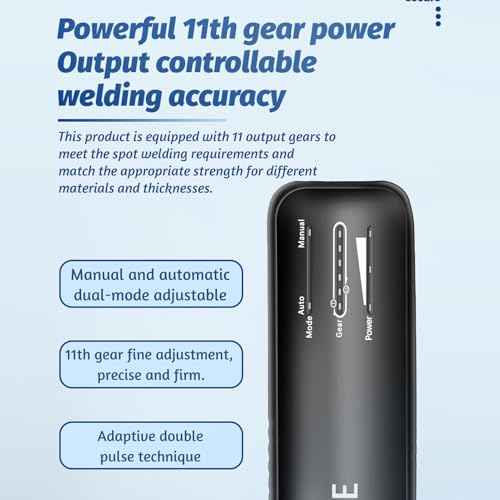 Battery Spot Welder, 11 Gear Spot Welder Automatic/Manual Detachable Welding Needles Built-in Temperature Detection System Suitable for Welding Nickel Sheets, Iron, Stainless Steel (2M Nickel)