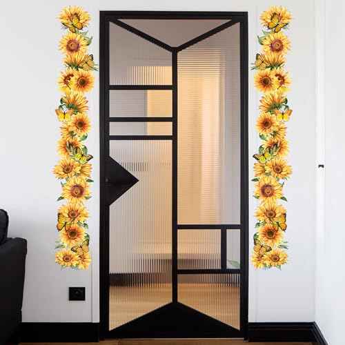 Wall Stickers Floral Wall Decals Large Vine Flower Wall Decor Removable Mural Trim for Walls Peel and Stick for Bedroom Living Room Bathroom Leaves £¨36 Styles (A5-18 30 * 90cm*1pcs)