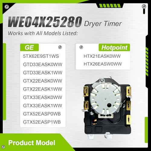 WE04X25280 Dryer Timer Compatible with GE Hotpoint Dryer, Replacement Part WE04X25280-24PK 4467035 AP6032628 PS11763067 EAP11763067 TMD1EM35 234D2377P005