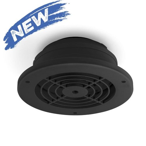 SEVBLKX Black Soffit Exhaust Vent 4", 5", 6" – Multi-Diameter Duct Compatibility – UV-Stabilized ABS – Integrated Backdraft Damper – for Bathroom/Kitchen Fan Venting via Soffit or Eave