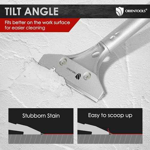 ORIENTOOLS Heavy Duty 4-inch Razor Blade Scraper with Long-Handle, Cleaning Glass Wall Scraper, Painting stripping tools,Tile Adhesive Removal (Improved version)