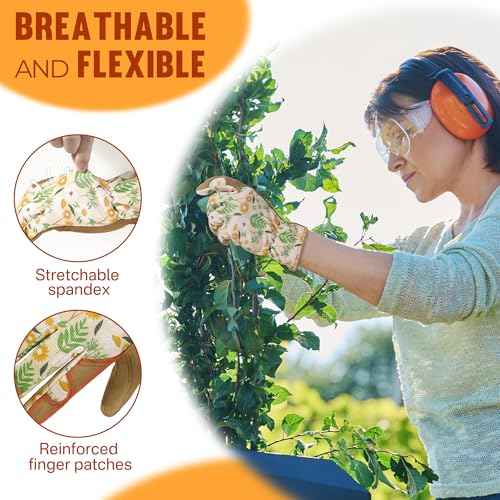 HANDLANDY Women Safety Work Gloves Utility Touch Screen Working Grip Glove for Yardwork Gardening Breathable Mechanic Gloves