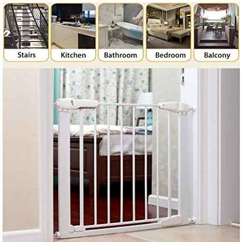 OwnMy M10 (10mm/0.39") Gate Adapters 4PCS Gate Threaded Spindle Rod Accessory Pressure Gate Replacement Parts Screw Mounted Bolts Kit for Stair Railing/Pets Doors, White