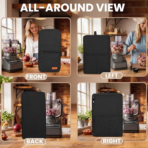 CROTIRAD Universal 8-14 Cup Food Processor Cover with Dust-Proof Pockets