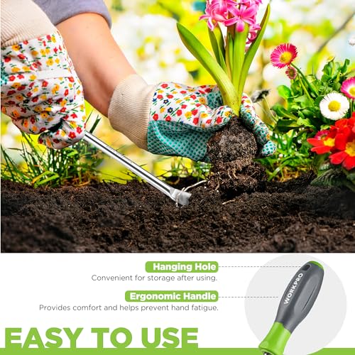 WORKPRO 11.5-Inch Dandelion Weeder Puller Tool with PP+TPR Soft Handle
