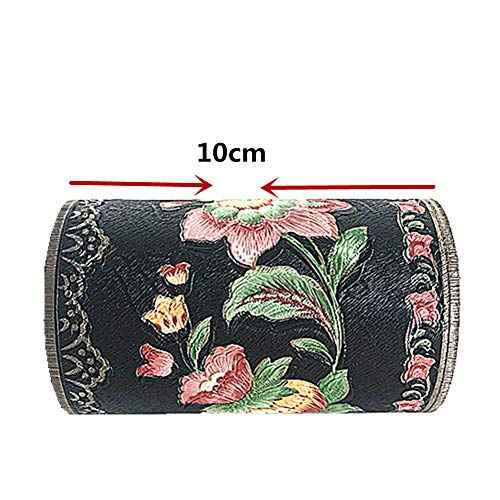 MULLSAN 5Meters Black Floral Wallpaper Border Self Adhesive Wall Covering Kitchen Bathroom Bedroom Tiles Decor Sticker