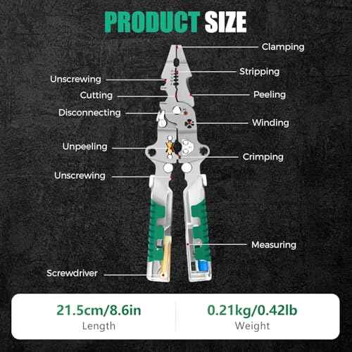 2025 New Electrical Pliers, Folding Stylus Screwdriver Wire Stripper, Upgraded 18-in-1 Multi-function Electrician's Pliers, Can Handle Various Repairs