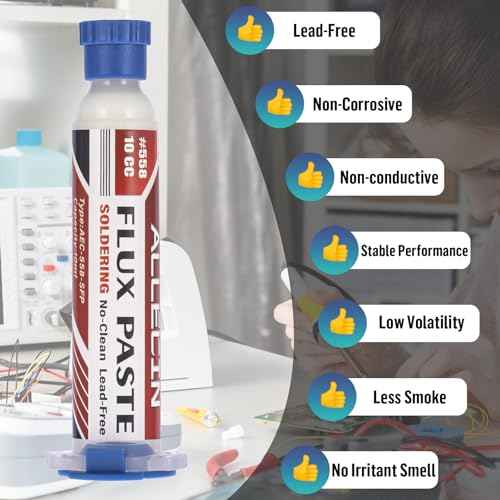 No Clean Soldering Flux 558 10CC 10mL Lead-Free Less-Smoke Rosin Solder Fluxes Paste Syringe for Electronics 10 milliliters with Needle Dispensing Tool (Pack of 1Pcs)