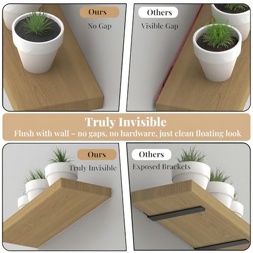 Crafterspirit 8 Inch Heavy Duty Invisible Wall Shelf Brackets - 8pcs