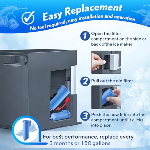 Mysora 2-Pack Opal Nugget Ice Maker Water Filter - Scale Inhibiting Replacement for GE Opal 2.0/Opal+