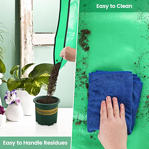 Small Waterproof Repotting Mat for Indoor Plants 26.8 x 26.8 inches - Green