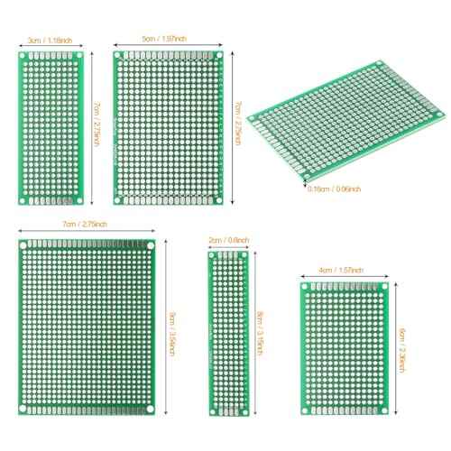 40PCs PCB Board Prototyping PCBs Circuit Boards Kit | 5 Size Universal untraced Perforated Printed Circuits Boards | Solder-able Circuit Protoboards for DIY Soldering Electronic Projects