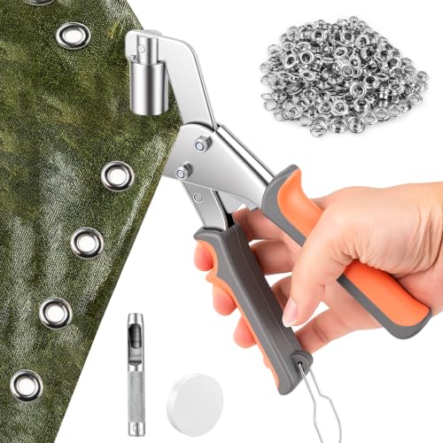 Grommet Tool Kit with 500 10mm Grommets for Leather Canvas Tarp Setup