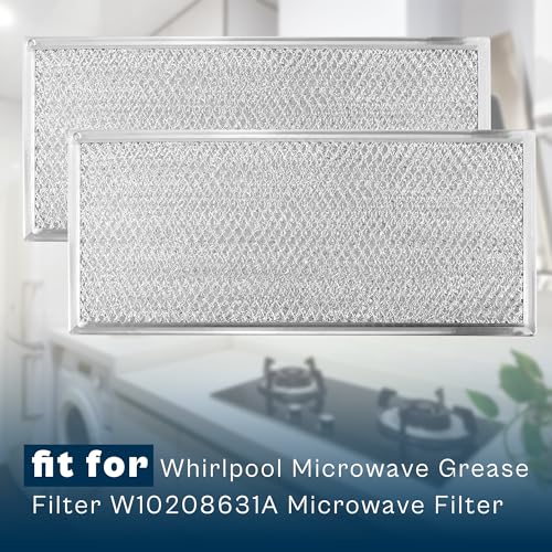 13x6 Microwave Grease Filter for Kitchenaid/Whirlpool W10208631A (2 Pack)