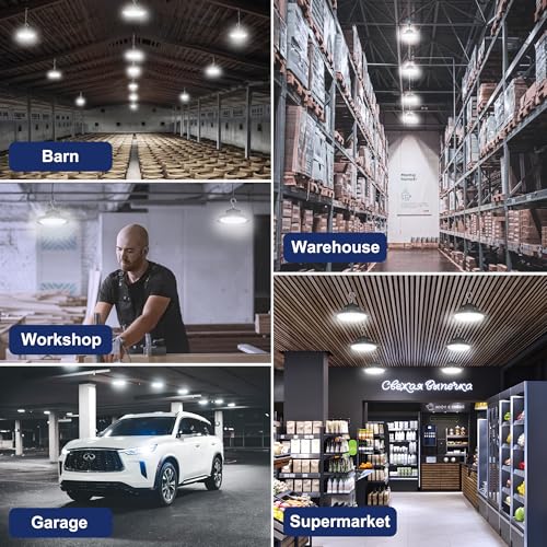 CINOTON 160W UFO LED High Bay Light 24000LM Warehouse Garage Commercial Lighting
