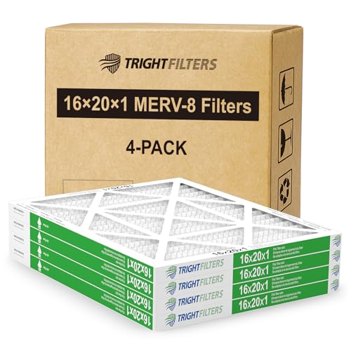 TRIGHTFILTERS 16x20x1 MERV 8 Air Filter Replacement Pack - 4 Pack