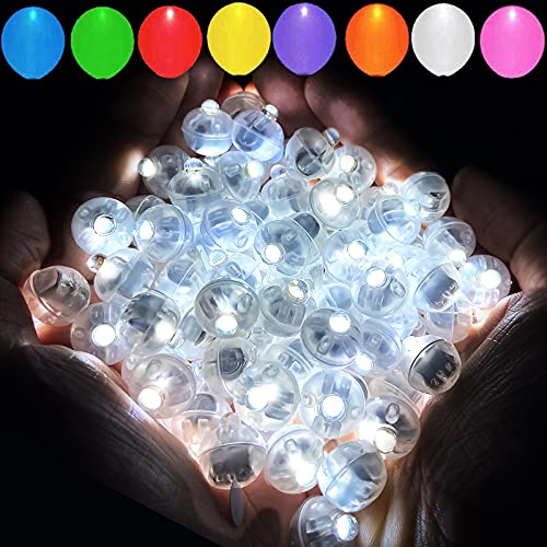 Aogist 100pcs White Balloon LED Lights Waterproof Mini Battery-Powered Decorative Lamps for Party Wedding Christmas Halloween