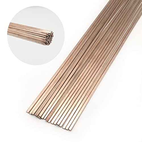 Silver Brazing Rods 5% BCuP-3 20 Flat Bar Welding Stick JAgP-5 Silver Phos Solder Rods 0.050"x1/8"x14" for Gas Soldering Torch Accessory Air-conditioners, Refrigerators and Freezers