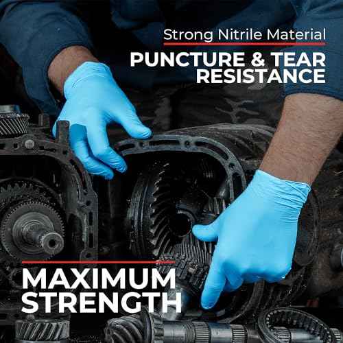 Heavy Duty 6 Mil Blue Nitrile Gloves Disposable Latex & Powder Free -Extra Stretchy Fentanyl Safe |Medical,First Aid Kit,EMT|Food Safe Rubber Gloves for Cooking & Cleaning| Pack of (200)