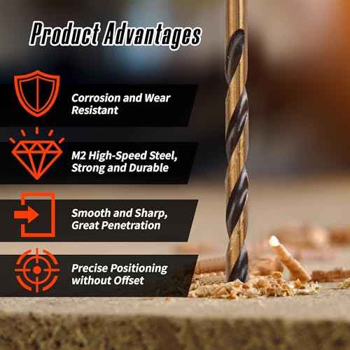 Drywall Cut Out Bit 5/32 | 1/8 inch, HSS M2 high-Speed Steel Drywall Guidepoint Cutting Bits, Drywall Tools Used with Spiral Saw (10, 1/8 inch)