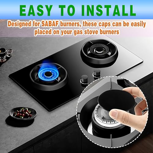 CDDCWZ Upgraded Gas Stove Burner Cap Set 4-Piece Flat Variation
