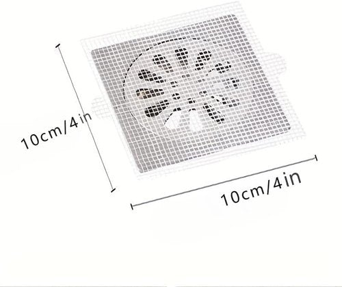 Disposable Shower Drain Cover Hair Catcher 4" X 4" Mesh Stickers for Bathroom, Laundry, Bathtub, Kitchen, and Sink 20 PCS