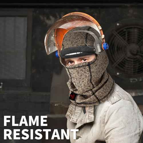 FR Balaclava Face Cover 100% Cotton Flame Proof for Oilfield Construction Industrial Work Lightweight Safety