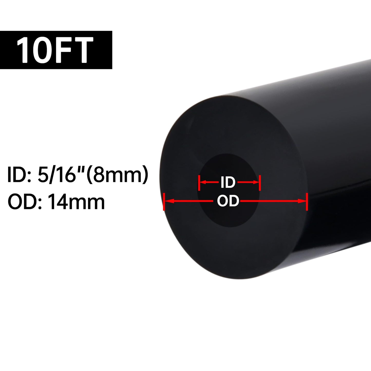 EVIL ENERGY 5/16 Silicone Vacuum Tubing Hose Line 10FT 130PSI Max Pressure Black (8mm ID)