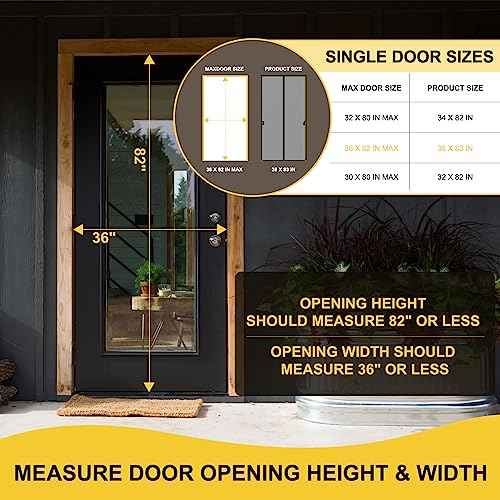 Magnetic Screen Door - Fits Door Opening 36 x 82 in, Actual Screen Size 38"x83", Hands Free Mesh Partition,Heavy Duty Curtain Keeps Bugs Out, Frame Hook & Loop, Pet and Kid Friendly