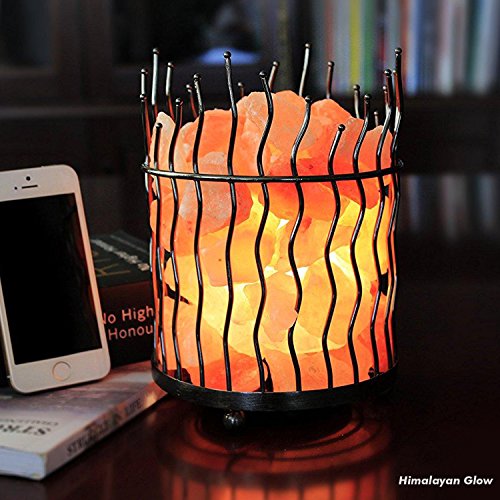 Himalayan Glow 1332 Piller Salt Basket Lamp, Standard, Amber Glow
