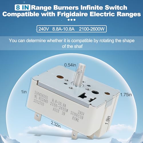 316436001 Surface Burner Control Switch for Frigidaire & Kenmore – Replacement