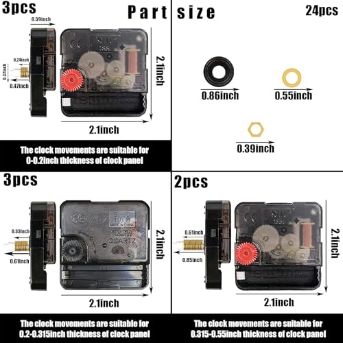 PARAOR 8 pcs High Torque Quartz Clock Movements for Repair - Variation 01