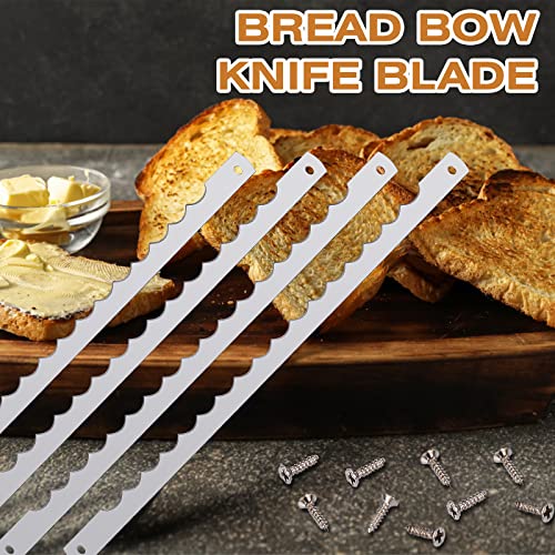 Lasnten 4 Pcs Bread Knife Blades Serrated Stainless Steel Replacement with Screws (4-pack) 10.8in