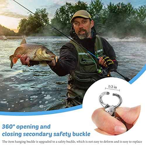 Woanger 6 Pack Fishing Lanyard Steel Wire Coiled Lanyard Tool Lanyards for Hand Tools Kayak Retractable Tool Leash Fishing Rod Safety Lanyards Gear with Alloy Clips for Pliers Boating