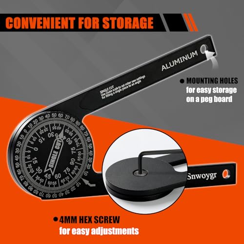 7 Inch Aluminum Miter Saw Protractor - High-Precision Angle Finder with Mini-Wrench