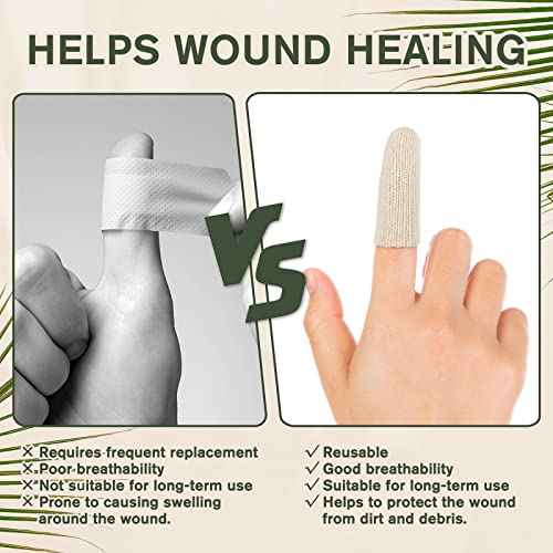 Evridwear Cotton Finger Cots Cotton Cushion 20PCS for Cracked Skin, Eczema, Calluses, Moisture Wicking, Finger Protection for Men & Women (Short Length)