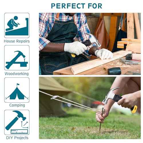 Small Claw Hammer - Mini Hammer for Women&Kids, Camping Hammer, Stubby Tack Hammer, Nail Hammer with Magnetic (Purple)