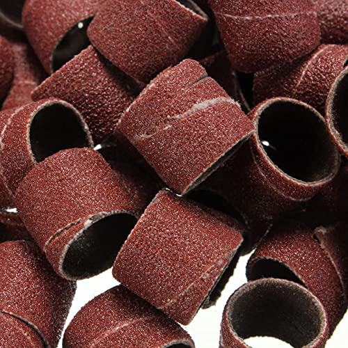 Yakamoz 132Pcs Sanding Drums Kit, 80 120 180 Grit Sanding Bands Mini Drum Sander Sleeves with 3mm Shank Drum Sanding Mandrels for Drill Dog Nail Grinder fits Dremel Rotary Tools