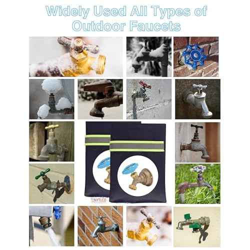 2Pack Outdoor Faucet Covers for Winter,8.3" H x 6.7" W Hose Bib Covers for Winter Freeze Protection, Outside Spigot Cover Insulated Waterproof Water Pipe Protector (Black-2Pack)