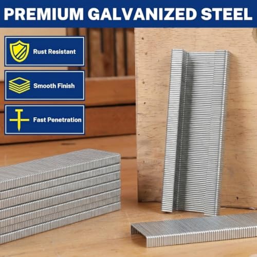 Heavy Duty Galvanized Staples & Brad Nails Kit for Upholstery & Carpentry - 7500 Count