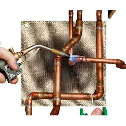 Newtex High-Temperature Resistant Fiberglass Pad - 2 Pack (12" x 12" each) - High Heat Resistant PlumberPad for Soldering, Welding, Brazing - Heavy Duty, Professional Welding Pad