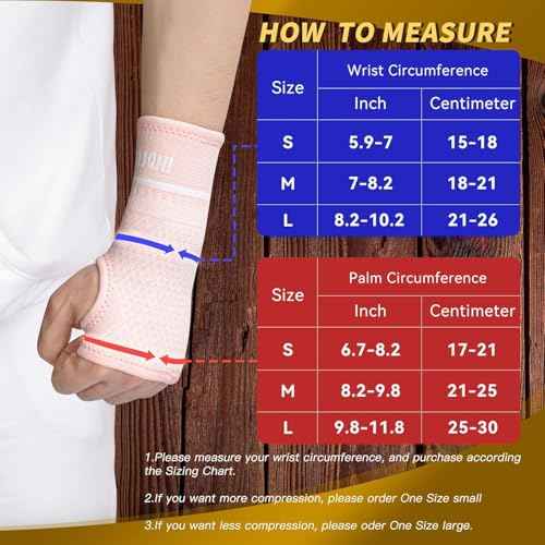 INDEEMAX Copper Wrist Compression Sleeve 1 Pair, Comfortable Hand Brace Support for Arthritis, Tendonitis, Sprains, Workout, Carpal Tunnel - Left & Right - Women and Men (Pink, S)