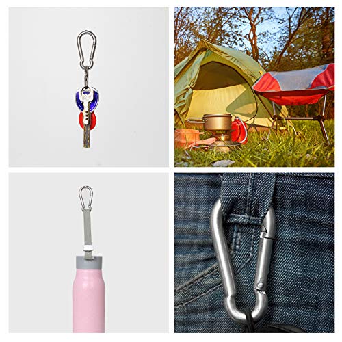 MIVIDE 50 PCS M5 x 2 Inch Spring Snap Carabiner Clips Heavy Duty Outdoor Hooks