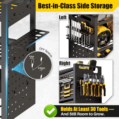 49'' Wide Power Tool Organizer Wall Mount – 4-Tier Heavy Duty Garage Storage